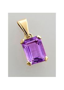 Lady , Damen , Kettenanhänger () , gelbgold 375 , Anhänger mit Amethyst