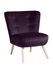 Max Winzer , Sessel »Nikki, Loungesessel, Retro und modern, mit geschwungener Rückenlehne«, Knopfheftung, weicher Samtvelours in aktuellen Farben...