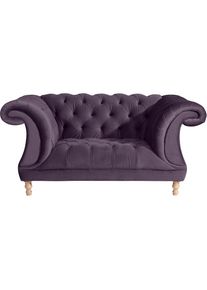 Max Winzer , Loveseat »Isabelle, Loungesessel«, mit Knopfheftung & gedrechselten Füßen in Buche natur, Breite 167 cm , purple