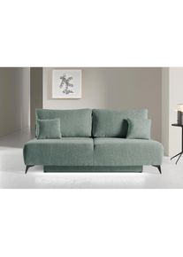 WERK2 , Schlafsofa »Valerie mit Komfortsitz- und Liegehöhe, Breite 200cm, «, bequemes 2-Sitzer Schlafcouch mit Bettkasten , grün