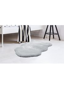 Calo-deluxe, Fellteppich &raquo;Vogesen 200&laquo; fellf&ouml;rmig 35 mm H&ouml;he handgetuftet, Kunstfell, Wohnzimmer, grau, Kunstfaser, B : 60 cm 1 Stk. -35 mm, grau