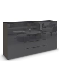 Rauch, Schubkastenkommode &raquo;Kommode T&uuml;rkommode Sideboard Kombikommode FLIPP mit Glasfront&laquo; Breite 160/180 cm mit 4 Einlegeb&ouml;den, 2-t&uuml;rig, 5 Schubladen,