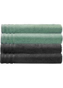 Kleine Wolke , Duschtücher »Royal, 2 Stück oder 4 Stück (70/140 cm)«, (Set, 4 St., 4 Duschtücher 70 x 140 cm (2x maledivia, 2x dunkelgrau), Uni...
