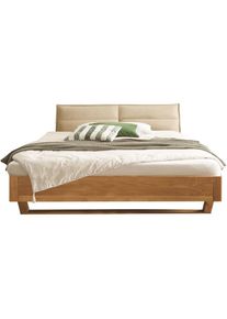 Schlafkontor, Massivholzbett &raquo;Tjark&laquo; wahlweise Bett mit Liegefl&auml;che in 140 oder 180 cm, Eiche + Beige, Liegefl&auml;che L&auml;nge Breite: 200 cm x 180 cm, 