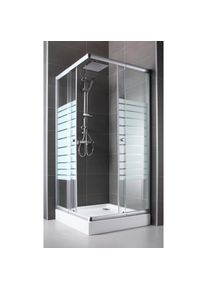 Welltime, Eckdusche &raquo;Trento Banda&laquo; mit variablem Verstellbereich, Duschabtrennung mit Schiebet&uuml;ren, silberfarben, silberfarben, Eck-Duschabtrennung