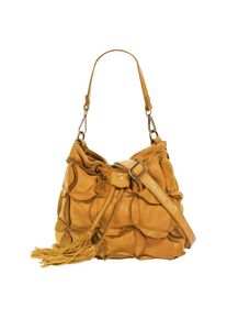 Samantha Look, Damen, Henkeltasche echt Leder, Made in Italy, gelb, gelb, H&ouml;he 22 cm x Breite 24 cm x Tiefe 17 cm
