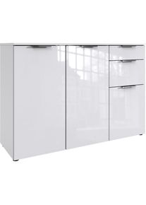 wimex, Kombikommode &raquo;level36 D by fresh to go&laquo; mit lackierten Hochglanz-Fronten, soft-close Funktion, 122cm breit, Korpus wei&szlig;/ Front Lack wei&szlig;, 