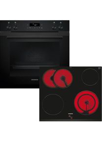 Siemens, Elektro-Herd-Set &raquo;EA631GNA1E&laquo; mit Teleskopauszug nachr&uuml;stbar 3D Hei&szlig;luft, Deep black inox, activeClean : das automatische 
