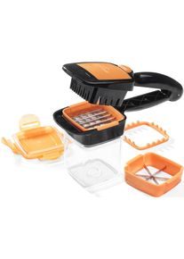 Genius , Zerkleinerer »Nicer Dicer Quick«, Auffangbehälter mit Deckel , schwarz/orange