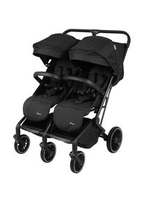 BABYGO , Zwillingsbuggy »Zwillingskinderwagen GOTwice«, mit drei schwenkbaren Vorderrädern , schwarz