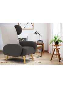 Home Affaire , Sessel »Gox Ohrensessel«, in außergewöhnlicher stylischer Optik , grau/beige