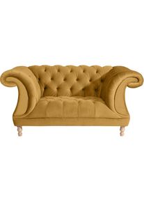 Max Winzer , Loveseat »Isabelle, Loungesessel«, mit Knopfheftung & gedrechselten Füßen in Buche natur, Breite 167 cm , mais