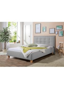 Maintal, Polsterbett &raquo;Retlaw&laquo; Bettseiten zerlegt, ohne Bettkasten, hellgrau, Liegefl&auml;che L&auml;nge Breite: 200 cm x 140 cm -Struktur (100% Polyester) 