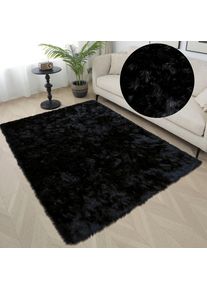 my home , Hochflor-Teppich »Kalua, verschiedene Formen« rechteckig 60 mm Höhe Kunstfell, weich, Uni-Farben, Wohnzimmer, Schlafzimmer, Esszimmer ,...