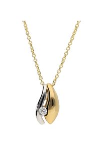 Firetti, Damen, Kette mit Anh&auml;nger &raquo;Schmuck Geschenk Halsschmuck Halskette Kette Solit&auml;r bicolor&laquo; mit Zirkonia (synth.), silberfarben-gelbgoldfarben-