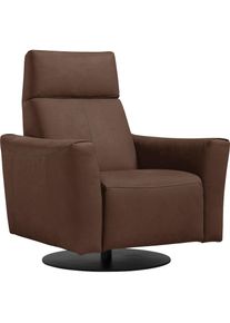 Egoitaliano, Sessel &raquo;Blues Designsessel, Loungesessel, &laquo; drehbar, inkl. manuelle Relaxfunktion durch Push-Back-Mechanismus, chocolate, Leder &raquo;BULL&laquo; (