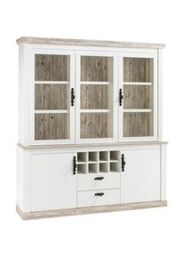 Home Affaire , Buffet »Florenz« im romantischen Landhaus-Look, Höhe 205 cm , Pinie weiß