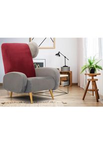 Home Affaire , Sessel »Gox Ohrensessel«, in außergewöhnlicher stylischer Optik , grau/rot