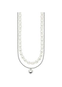 Aniston JEWELRY & WATCHES , Kette mit Anhänger »Schmuck Geschenk Silber 925 Halskette mit Perlen und Herzanhänger«, mit Perle (synth.) ,...