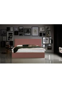 ATLANTIC HOME COLLECTION, Bettgestell &raquo;Melody&laquo; mit Bettkasten und Lattenrost, ros&eacute;, Bettgestell und seitliche Einfassung der Matratzen: Cord, 