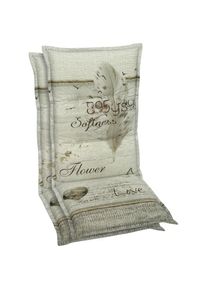 GO-DE, Sesselauflage, grau/braun, Obermaterial: 100% Baumwolle, B/H/T: 110 cm x 7 cm x 50 cm, grau/braun