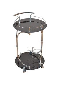 Home Affaire, K&uuml;chenwagen, chromfarben/schwarzglas, B/H/T: 50 cm x 75 cm x 45 cm, chromfarben/schwarzglas