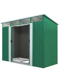 Pergart, Ger&auml;tehaus &raquo;L&uuml;beck 86&laquo; Metall, mit Pultdach und Lichtband, tanne/wei&szlig;, wei&szlig;, Metall, wei&szlig;