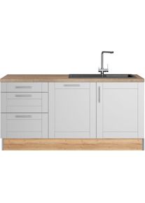KOCHSTATION , Küche »KS-Ahus« 180 cm breit, wahlw.mit E-Geräten, Soft Close Funktion, MDF Fronten , Küche: grau + Front: hellgrau matt + Korpus:...