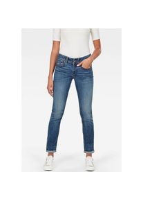G-Star Raw G-STAR, Damen, Straight-Jeans &raquo;Midge Straight Women&laquo; mit Used-Effekten, medium indigo aged, Elto superstretch, L&auml;nge 30, 33 -L&auml;nge 30, medium indigo 