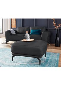 W.Schillig, Hocker &raquo;montanaa&laquo; mit Metallf&uuml;&szlig;en in Schwarz pulverbeschichtet, Breite 71 cm, schwarz Z59, B/H/T: 71 cm x 42 cm x 71 cm, schwarz Z59