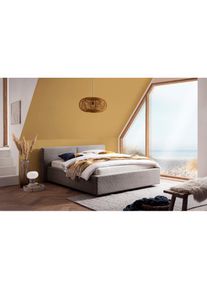 Meise M&ouml;bel meise.m&ouml;bel, Polsterbett &raquo;Cube wahlweise mit Matratze und Bettkasten&laquo; extra flaches Kopfteil, erh&auml;ltlich in den Breiten 140cm, 160cm & 180cm, taupe + 