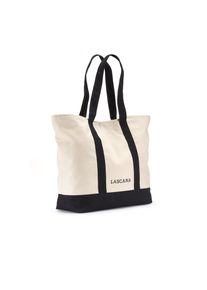 Lascana , Shopper, Strandtasche, Handtasche, Schultertasche, große Tasche, Tragetasche , beige / schwarz