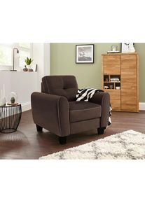 Sit & More sit&more, Sessel &raquo;Varese&laquo; inklusive Federkern, dunkelbraun, Struktur fein (100% Polyester);Flachgewebe (95% Polyester, 5% Polyamid);Luxus-Microfaser 