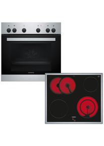 Siemens, Elektro-Herd-Set iQ100 &raquo;HE010FBR1&laquo; mit Teleskopauszug nachr&uuml;stbar, Edelstahl, Teleskopauszug nachr&uuml;stbar