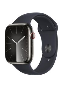 Apple , Smartwatch »Watch Series 9 Edelstahl«, (4,5 cm / 1,77 Zoll), Watch OS 10, Sport Band , Graphite