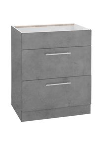 Wiho-K&uuml;chen wiho K&uuml;chen, Kochfeldumbauschrank &raquo;Flexi2&laquo;, Front und Korpus: betonfarben, B/H/T: 60 cm x 82 cm x 57 cm, Front und Korpus: betonfarben