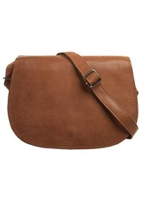 CLUTY, Damen, Umh&auml;ngetasche echt Leder, cognac, cognac, H&ouml;he 18 cm x Breite 25 cm x Tiefe 8 cm