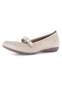 Gabor , Riemchenballerina, Businesschuh, Kettschuh mit Hovercraft-Luftkammer-Laufsohle , hellbeige , 39 , 39 , Ballerina mit komfortablem...