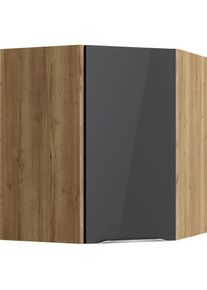 KOCHSTATION, Eckh&auml;ngeschrank &raquo;KS-Aken&laquo;, anthrazit Hochglanz/wildeiche Nachbildung, wildeiche Nachbildung -B/H/T: 60 cm x 70,4 cm x 34,6 cm, anthrazit 