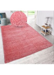 my home , Hochflor-Teppich »Malin« rechteckig 43 mm Höhe Shaggy in Uni-Farben, einfarbig, leicht glänzend, besonders weich , rosa , Obermaterial:...