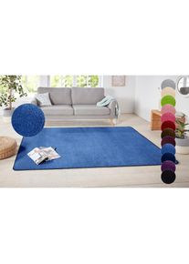 Hanse Home, Teppich &raquo;Shashi&laquo; rechteckig 8, 5 mm H&ouml;he Kurzflor, Unifarben, L&auml;ufer, weich, Esszimmer, Kinderzimmer, Flur, blau, Kunstfaser, B : 80 cm 1 