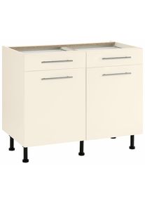 Wiho-K&uuml;chen wiho K&uuml;chen, Unterschrank &raquo;Ela&laquo; Breite 100 cm, h&ouml;henverstellbare F&uuml;&szlig;e, Front und Korpus: Magnolia, B/H/T: 100 cm x 86,5 cm x 58 cm, Front und Korpus: 