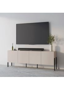Inosign, Kommode &raquo;Jukon, Breite 200 cm, moderne grifflose Kommode, 4 T&uuml;ren&laquo; Sideboard, Anrichte viel Stauraum, push-to-open-Funktion, kaschmir, B/H/T: