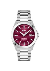 BOSS, Herren, Quarzuhr &raquo;STRIKE&laquo; Armbanduhr, Damenuhr, Herrenuhr, Edelstahlarmband, analog, Tag, silberfarben-weinrot, silberfarben-weinrot, Zeitlos 