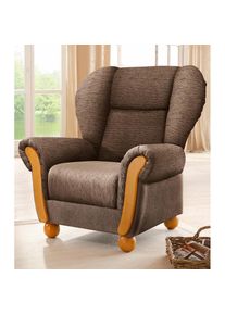 Home Affaire, Sessel &raquo;Milano, bequemer Ohrensessel im Landhaus-Stil&laquo; Hochlehnsessel, braun, Chenille (70% Polyacryl, 30% Polyester);Chenille (70% 