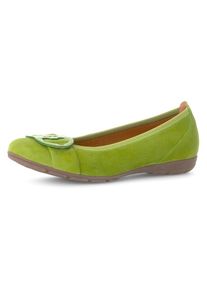 Gabor , Ballerina, flache Schuhe, Slipper mit Hovercraft Luftkammern-Laufsohle , apfelgrün , 42 , 42 , Ballerina mit dekorativem Schmuckelement
