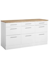 Optifit, Unterschrank &raquo;Mini&laquo;, 150 cm Breite, wei&szlig;/wildeichefarben, wei&szlig; -B/H/T: 150 cm x 84,8 cm, wei&szlig;/wildeichefarben