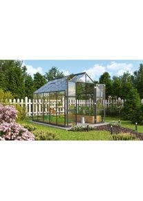 Vitavia, Gew&auml;chshaus &raquo;Domus 8300&laquo; Doppelschwingt&uuml;ren und bodentiefer T&uuml;rschwelle, 3 mm Sicherheitsglas, schwarz, B/H/T: 257 cm x 253,9 cm x 325 cm, 