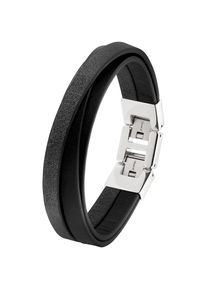 s.Oliver, Herren, Armband &raquo;2037989&laquo;, edelstahlfarben-grau, edelstahlfarben-grau, Mehrreihiges Leder Armband f&uuml;r Herren der Marke s.Oliver