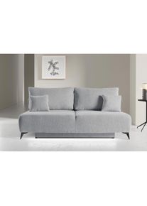 WERK2 , Schlafsofa »Valerie mit Komfortsitz- und Liegehöhe, Breite 200cm, « bequemes 2-Sitzer Schlafcouch mit Bettkasten , grau